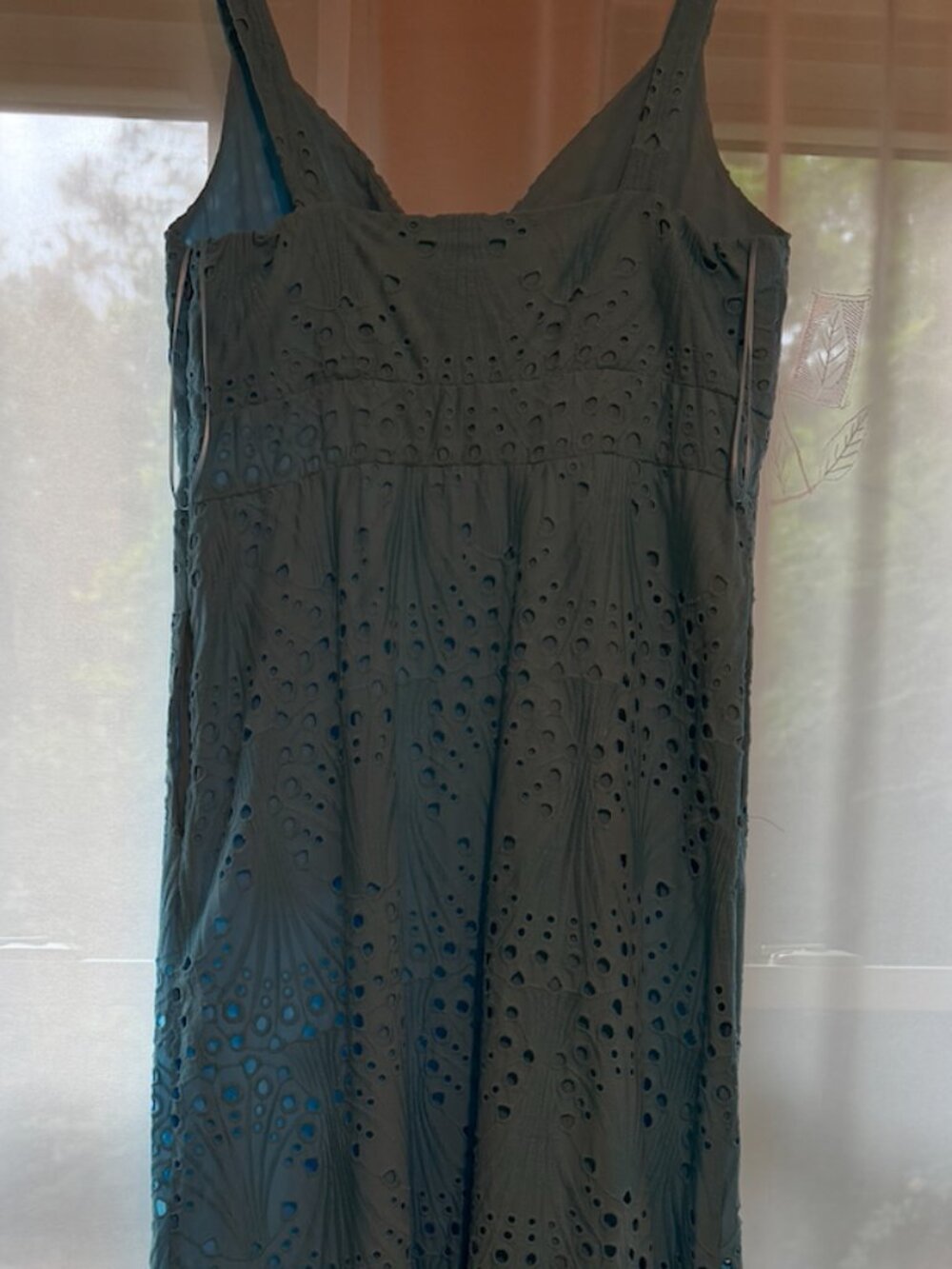 Boston Proper Light Blue Eyelet Surplice Ankle Length Dress - Picture 10 of 11
